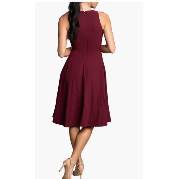 NWOT Dress The Population Catalina Fit & Flare Cocktail Dress Large Magenta Chic - Picture 13 of 13
